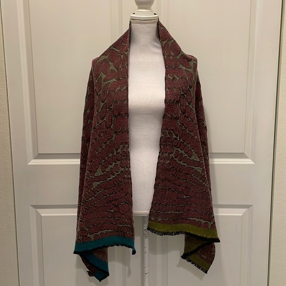 Marc Rozier Paris Print Scarf with Fringe Edges - Picture 2 of 12